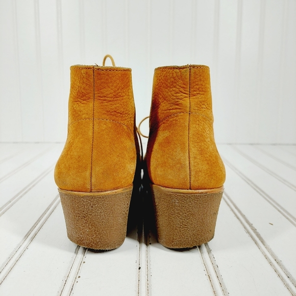 Lucky Brand Junes Leather Lace Up Wedge Chukka Ankle Boots C 606 - Picture 6 of 13